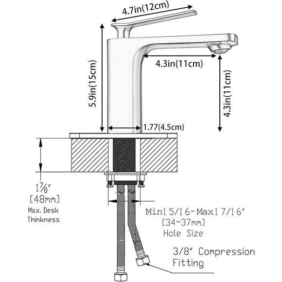 BEELEE Faucet Bathroom Sink Lavatory Vessel with Single Handle Gold Solid Brass - Picture 13 of 13